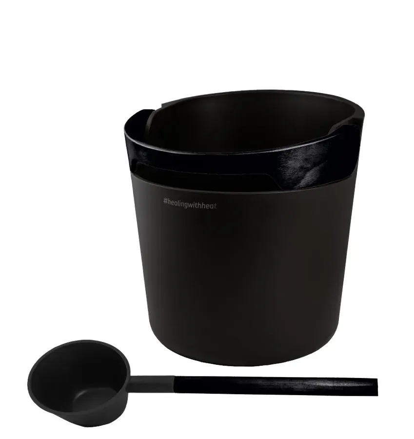 Harvia Helmi Pail and Ladle, Black