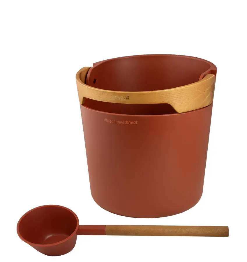Harvia Helmi Pail and Ladle, Terracotta