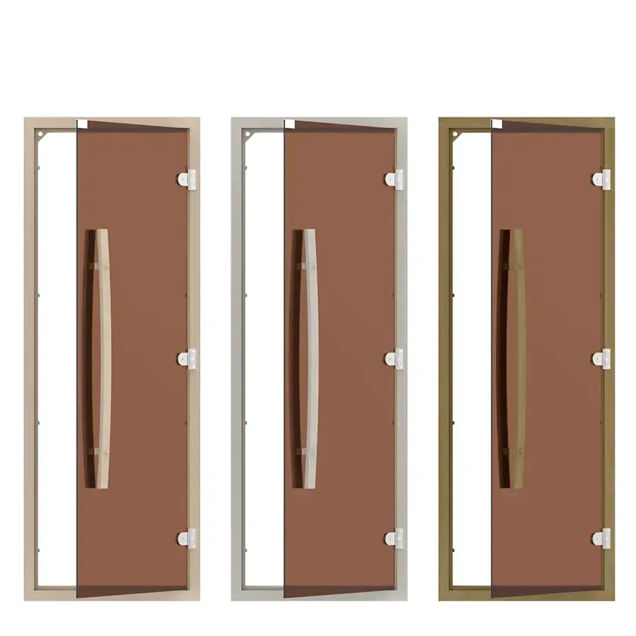 SAWO Bronze Glass Reversible Sauna Door with Arc Handle